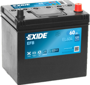 EXIDE 60 Ah 520 A EN 12V EFB EL604